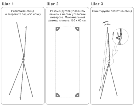 инструкция по сборке мобильного стенда X-баннер